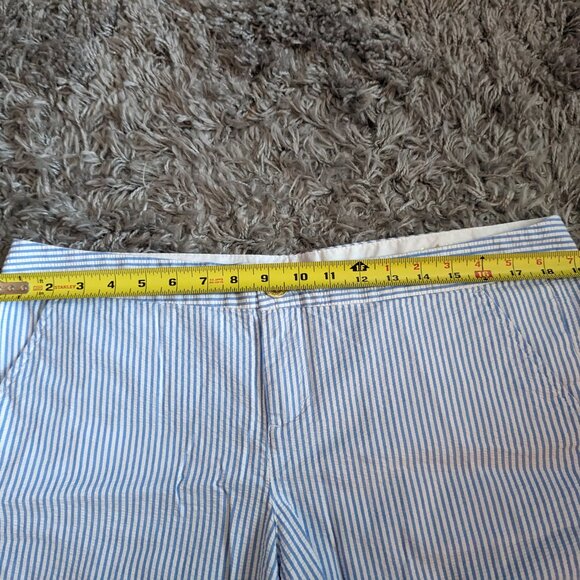 Lilly Pulitzer Blue White Striped Buttercup Shorts Scallop Edges - Picture 7 of 7